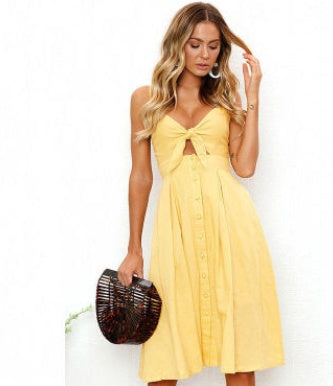 Sexy Midi Dress – Rückenfreies Trägerkleid