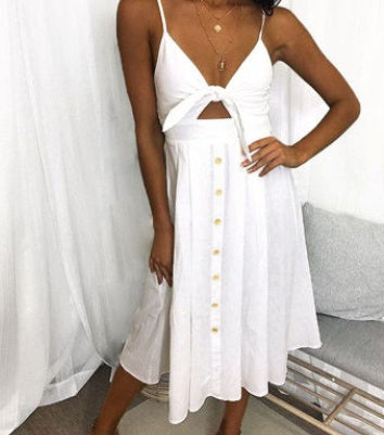Sexy Midi Dress – Rückenfreies Trägerkleid