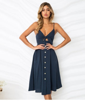 Sexy Midi Dress – Rückenfreies Trägerkleid
