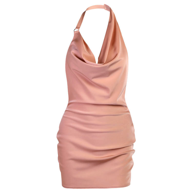 Satin Mini Dress – Elegantes Abendkleid mit Neckholder