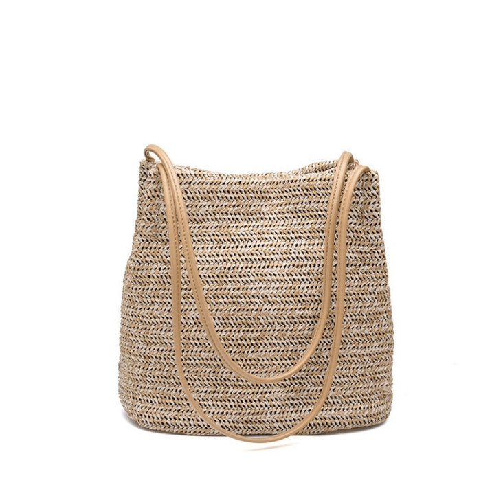 Stroh Woven Shoulder Bag – Handmade Beach Tote