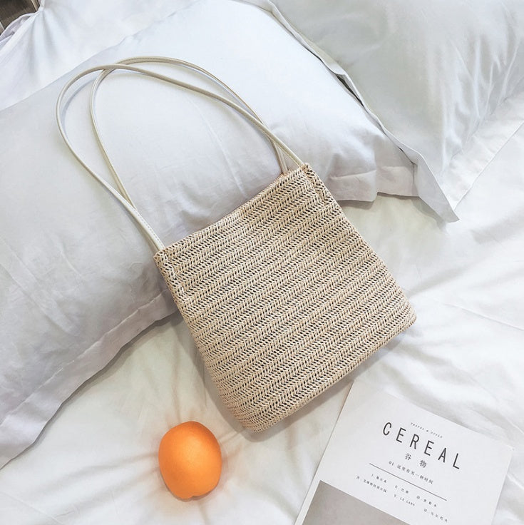 Stroh Woven Shoulder Bag – Handmade Beach Tote