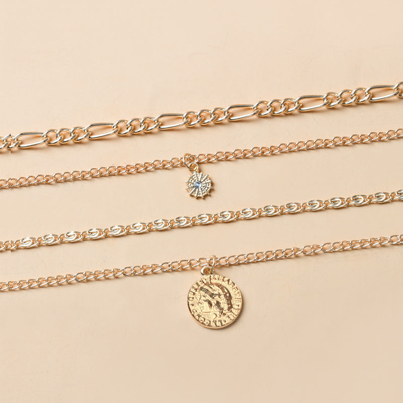 Layered Coin Necklace – Mehrschichtige Goldkette