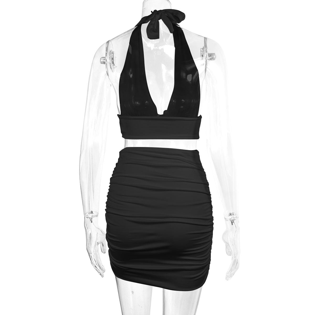 Zweiteiliges Damen Set Halter Top Minirock Sommer