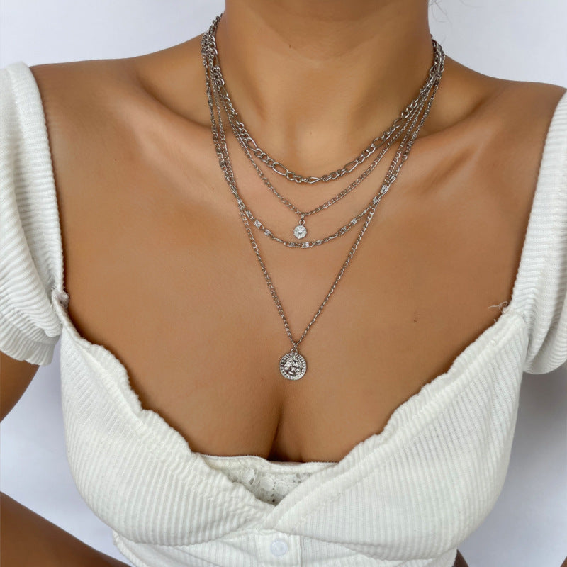 Layered Coin Necklace – Mehrschichtige Goldkette