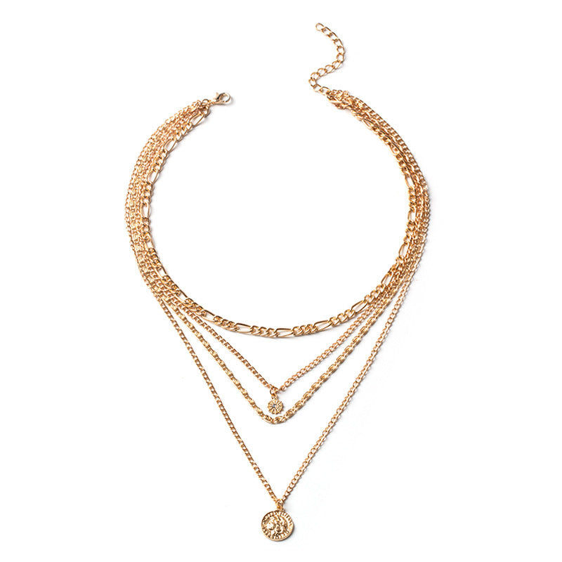 Layered Coin Necklace – Mehrschichtige Goldkette
