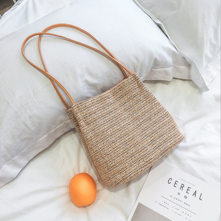 Stroh Woven Shoulder Bag – Handmade Beach Tote