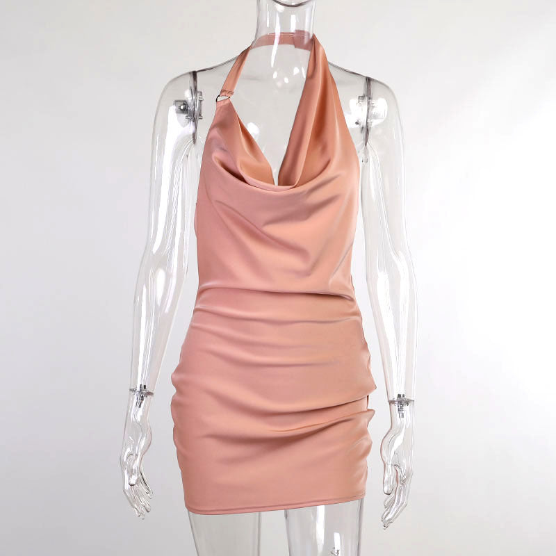 Satin Mini Dress – Elegantes Abendkleid mit Neckholder