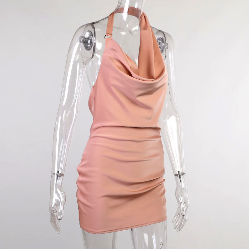 Satin Mini Dress – Elegantes Abendkleid mit Neckholder